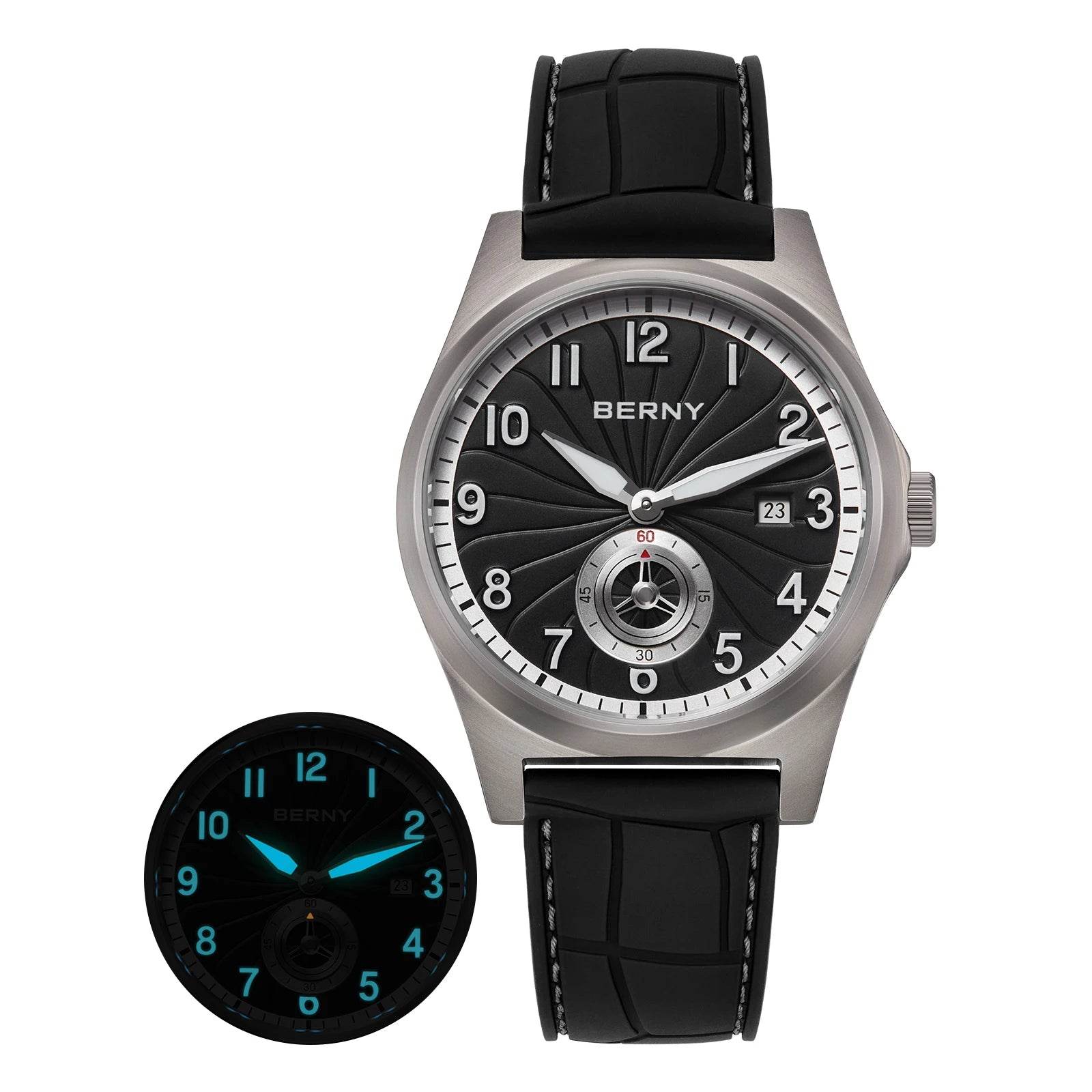 BERNY Titanium Automatic Watch – Full Titanium Strap | Seagull ST1731 | 10ATM Waterproof - SnaggIt