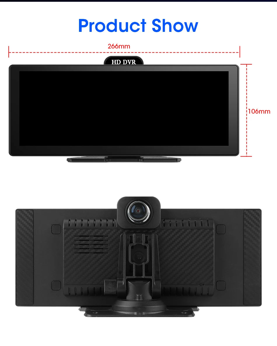 10"/11.26" 4K Dual Lens DVR with Wireless CarPlay by Snagg A Car DVR