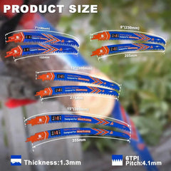 Professional Curved Reciprocating Saw Blade Set | High Performance Log & Tree Trimming Saber Blades
