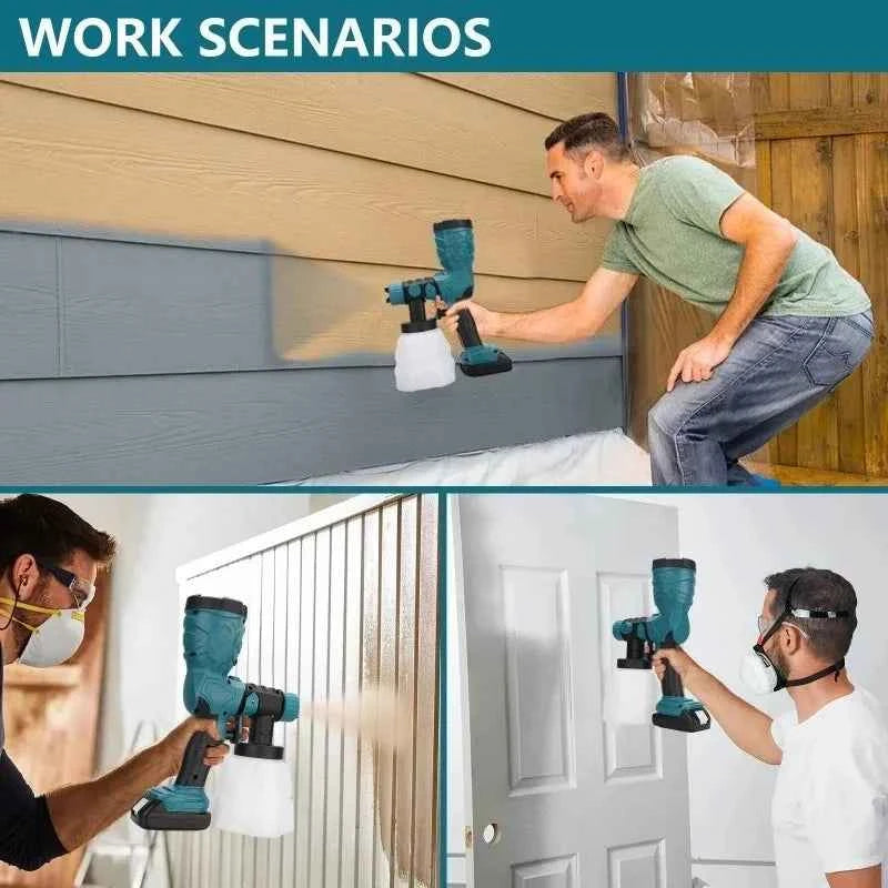 Cordless HVLP Paint Sprayer – 300W Electric Spray Gun for 18V/20V Batteries