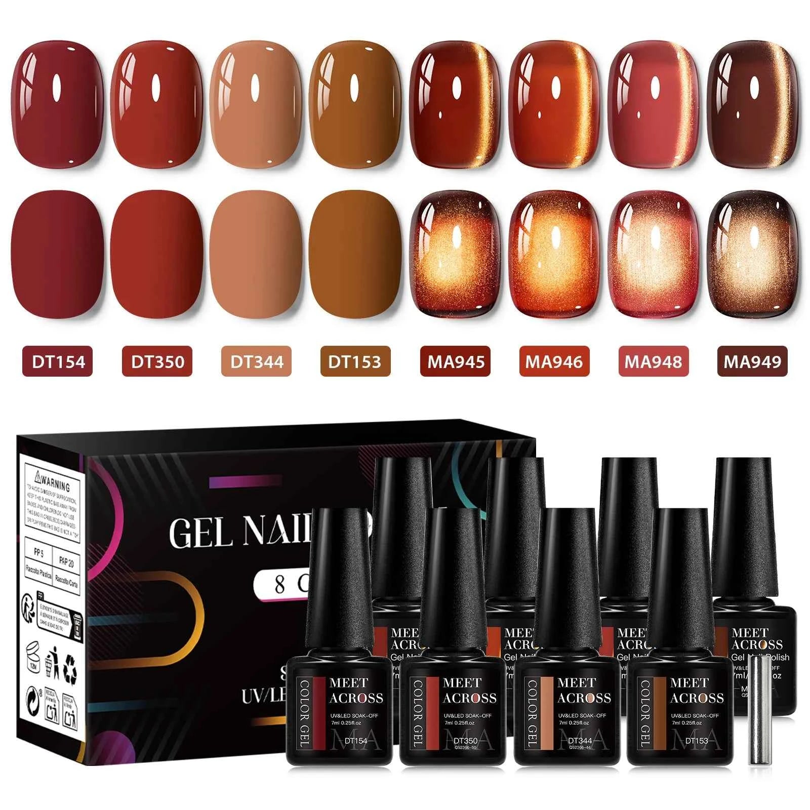 Professional 9 Piece Autumn Magnetic Purple Gel Collection – HEMA & TPO Free Reflective Nail Art System