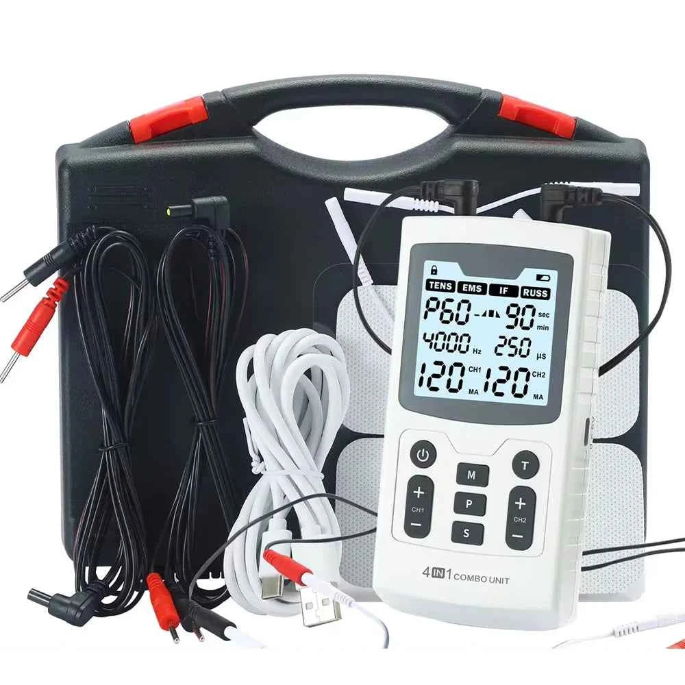 4 in 1 TENS & EMS Muscle Stimulator – Professional Physiotherapy Electrotherapy Device
