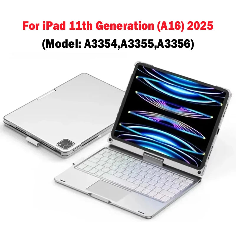 360 Degree Flip Backlit Magic Keyboard For iPad 11th Generation A16/ iPad Air 7 11 13 inch by Snagg A Wireless Keyboard