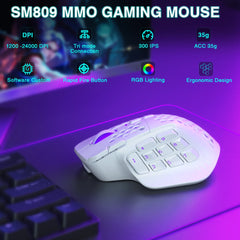 Wireless MMO Gaming Mouse 24,000 DPI, RGB Lighting & Programmable Macros by Snagg A Gaming Mouse