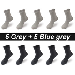 10 Pair Bamboo Business Socks, Soft, Breathable Black Crew (Sizes 39–48)