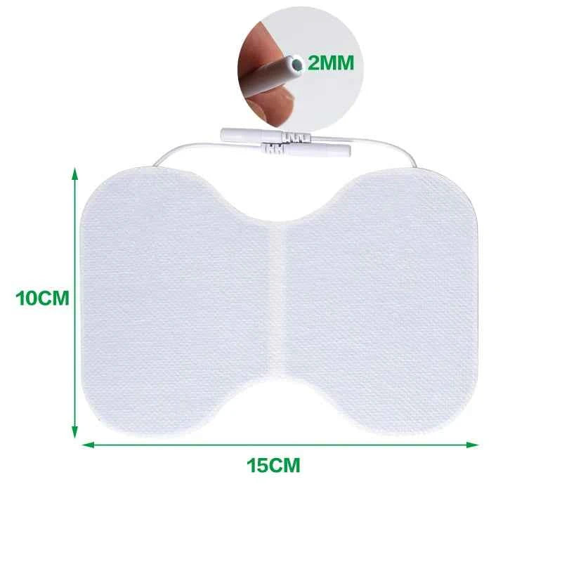 Replacement TENS Electrode Pads – Large Coverage Muscle Stimulator Stickers (2.0mm Plug)