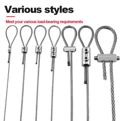 Stainless Steel Wire Rope Clamps 0.8–2mm | Adjustable Screw Copper Metal Hanging Clip Fixed Hardware