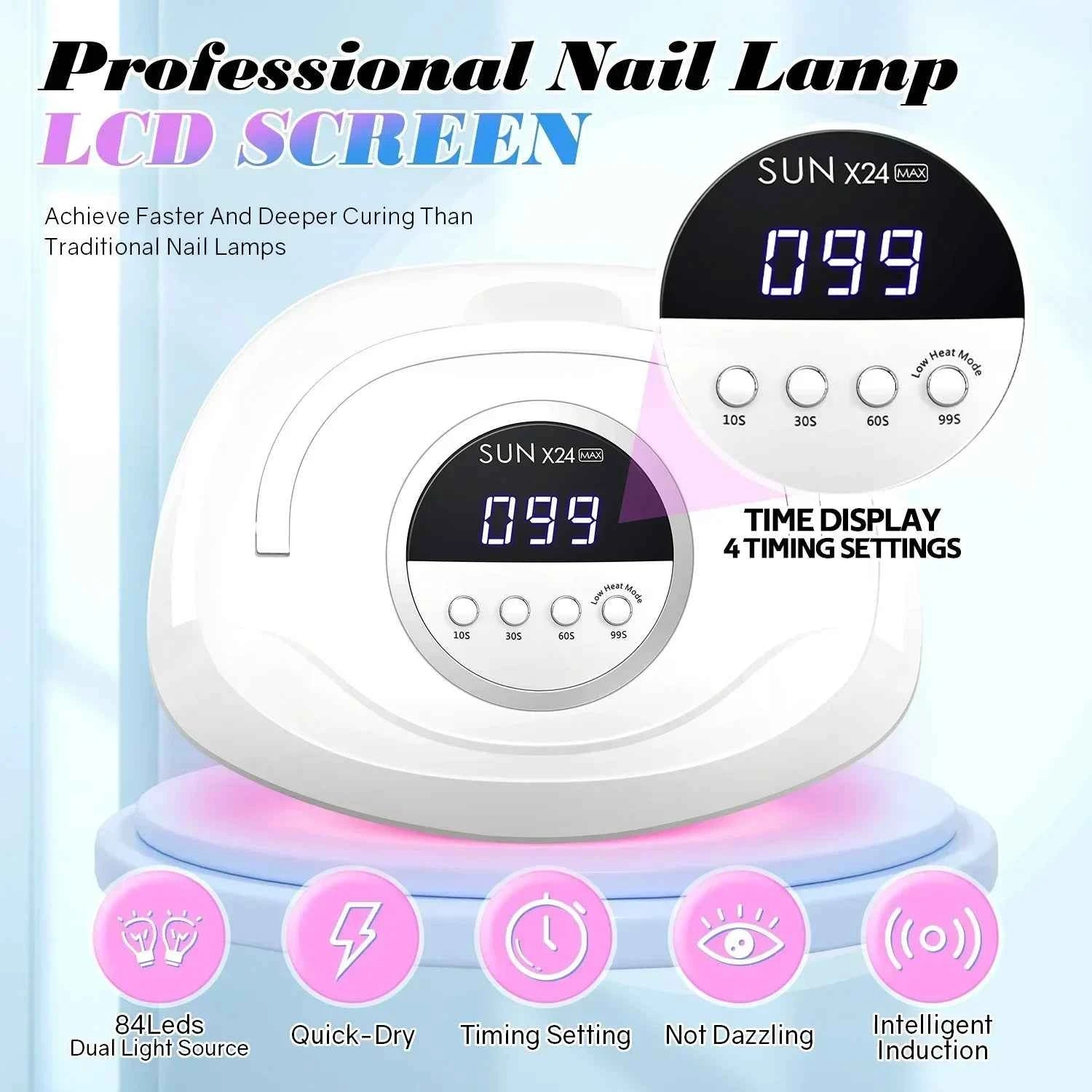 380W High Performance Professional UV/LED Nail Station – 84 LED Smart Curing System