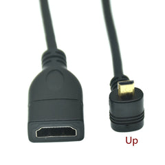90-Degree Micro HDMI to HDMI Cable – Up/Left/Right Angle for Sony A6400, GH4 & Digital Camera (50cm/150cm)