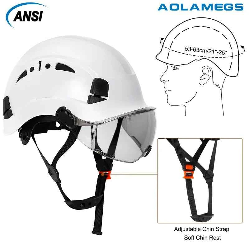 Vented construction safety helmet with built-in visor – image 5