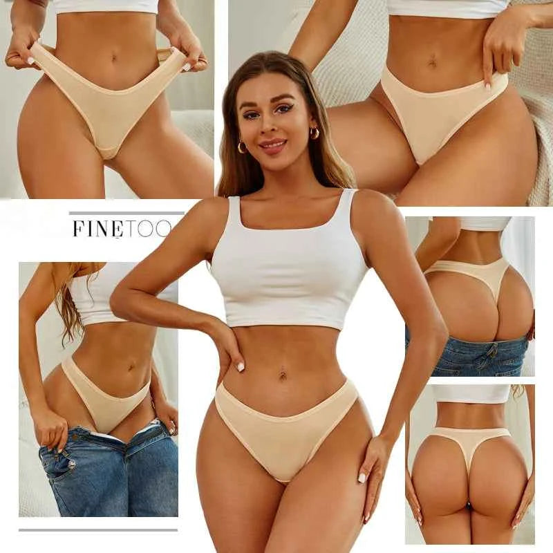 Cotton G-String Thongs 6-Pack | Seamless Soft Low Waist Breathable Women's Underwear