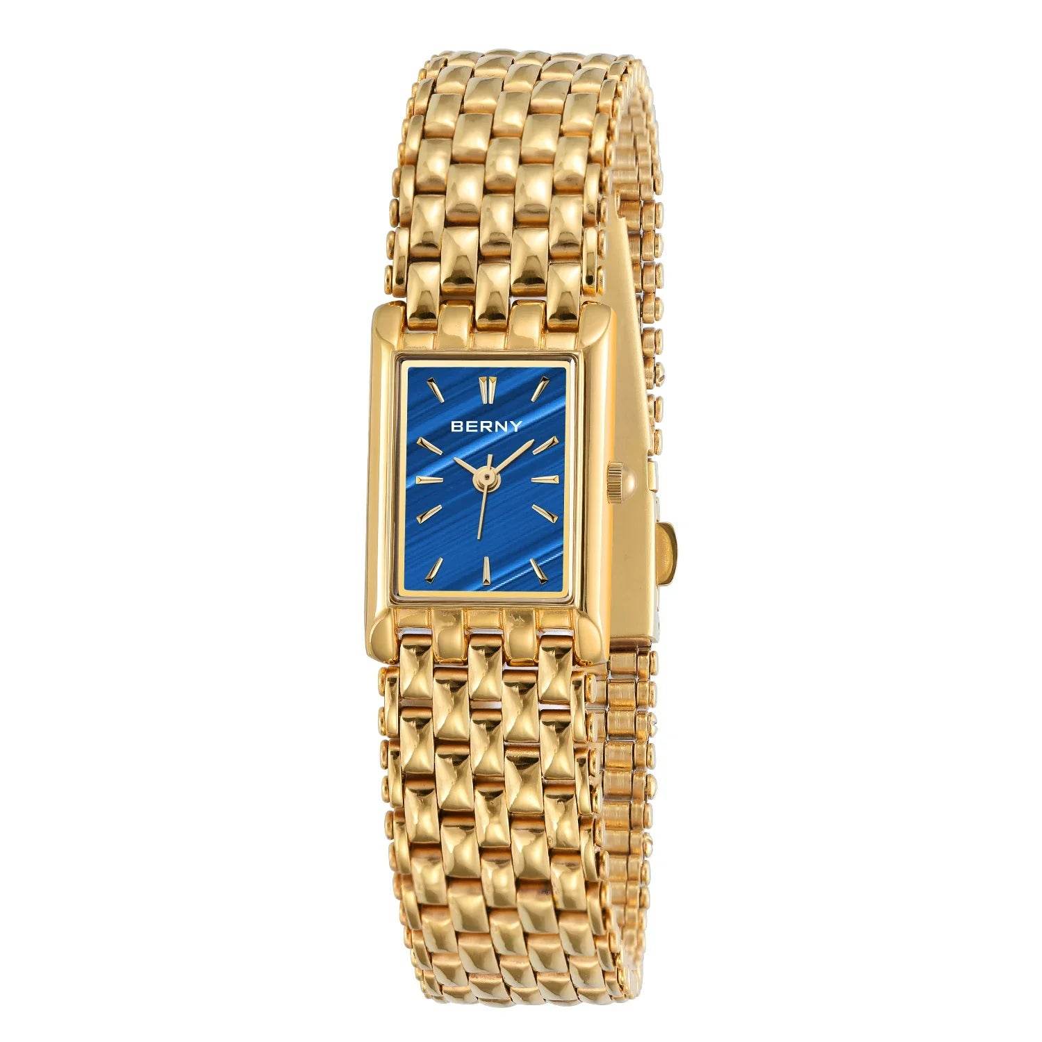 BERNY Women’s Rectangle Gold Quartz Watch - SnaggIt