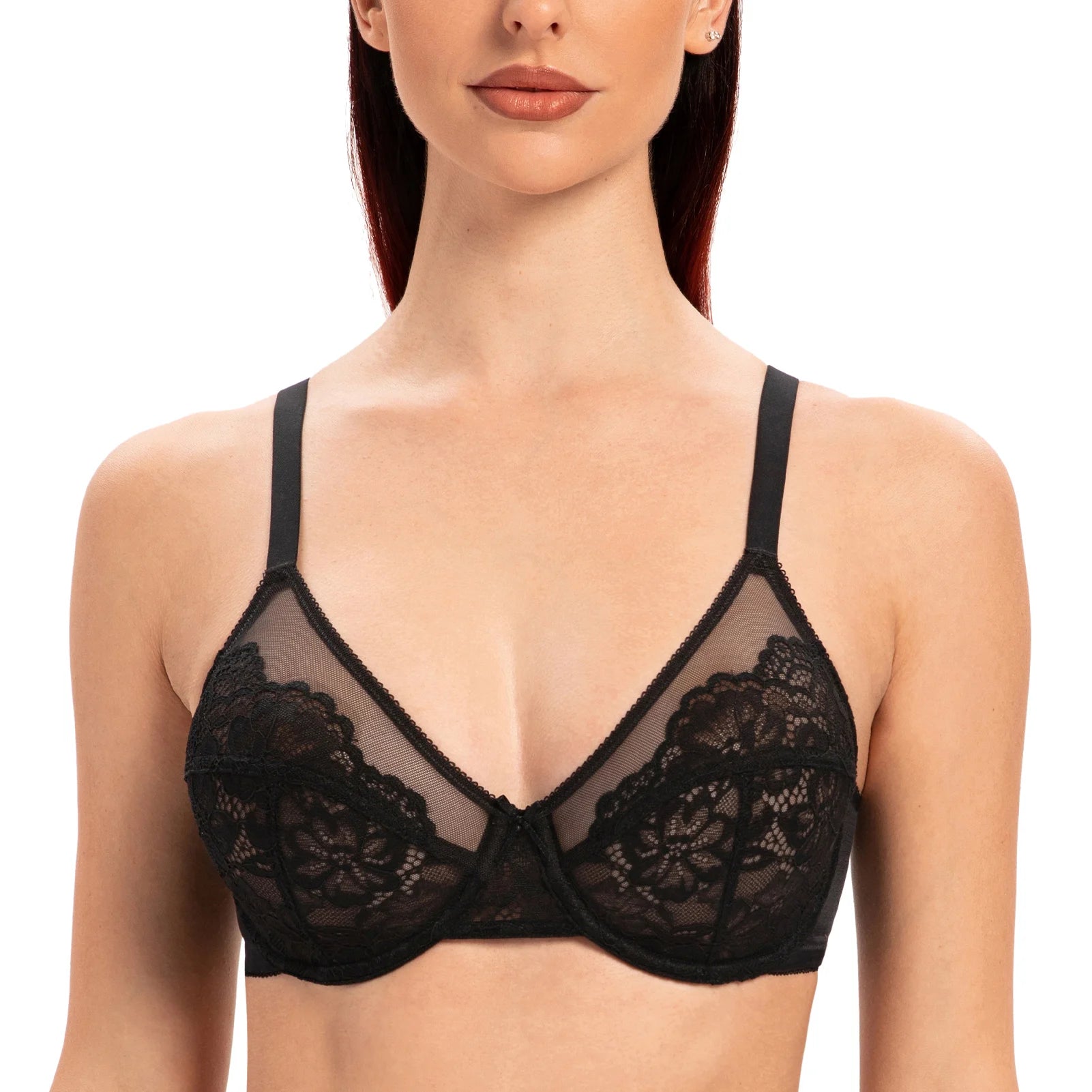 Plus Size Minimizer Bra | Floral Lace Underwire Full Coverage