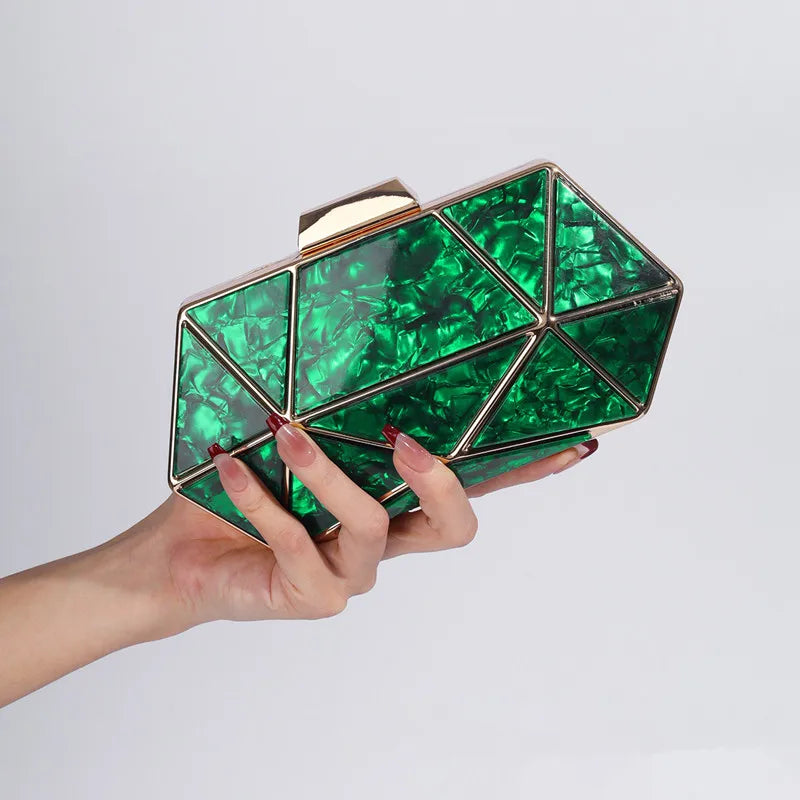 Luxury Acrylic Rhombus Evening Clutch by Snagg It Purses