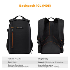 18L/10L Lightweight Waterproof Camera Backpack – DSLR & Laptop Travel Bag