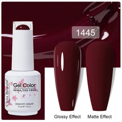 Professional 15ml HEMA & TPO Free Gel Polish – High-Performance Red & Multi Tone Semi Permanent Varnish