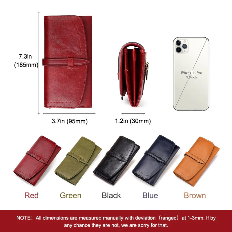Genuine Leather RFID Long Wallet by Snagg It Wallet