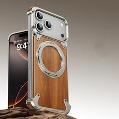 Natural Wooden Frameless MagSafe Case – iPhone 17 Pro & Pro Max