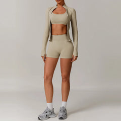 Women's 2/3-Piece Seamless Yoga Tracksuit | Gym Sports Bra & Leggings Fitness Set Sportswear