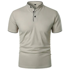 Men's Summer Basic Polo | Trendy Breathable Loose-Fit Splice Top