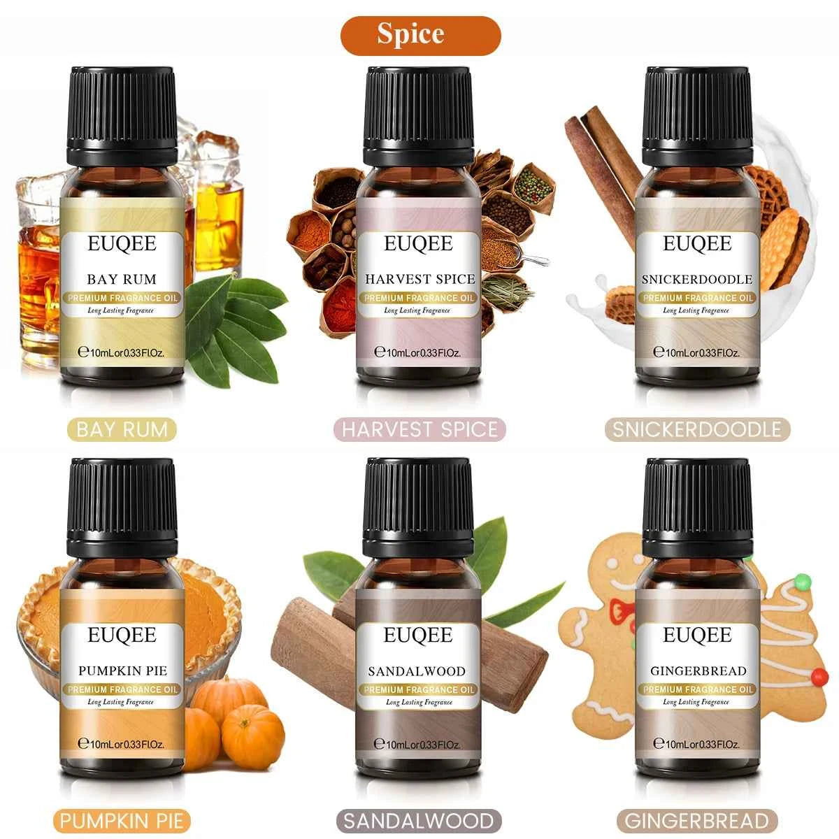 6 Piece Fragrance Oil Collection – Premium 10ml Aroma Diffusion Set for Home & Crafting