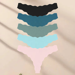 Seamless Sport Thong Panties 5-Pack | Low Rise V-String Invisible Comfortable Women's Underwear