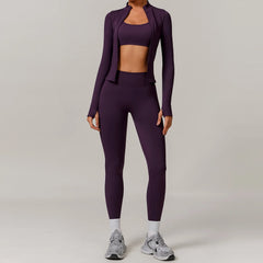 Women's 2/3-Piece Seamless Yoga Tracksuit | Gym Sports Bra & Leggings Fitness Set Sportswear