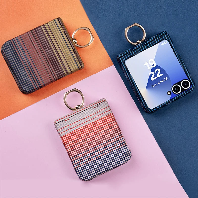 Carbon Fiber Texture Magsafe Case For Samsung Galaxy Z Flip 7 6 5 by Snagg A Phone Case