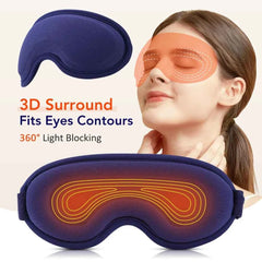 USB Electric Heated Eye Mask – 3D Vibration Eye Massager & Sleep Shading Relief System