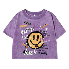 " Happy " Streetwear, Loose Fit Summer T-Shirt - SnaggIt