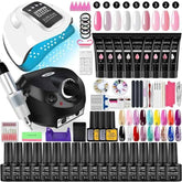 Professional 18 Color Gel & 9 Color Poly Extension Mega Kit – 132W High-Power UV/LED Curing System