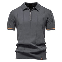 Men's Sport Zipper Polo | Athletic Social & Office Slim Fit Top