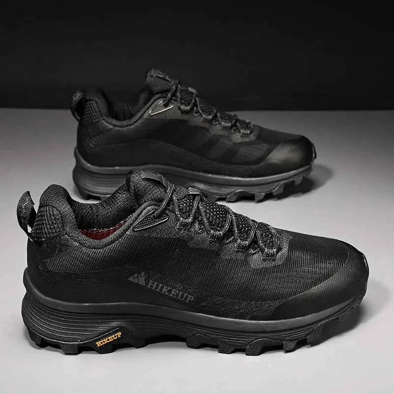 Outdoor Trail Shoes – Breathable Leather Walking & Hiking Shoes, Black, Khaki or Green