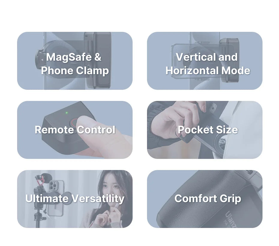 MagSafe Bluetooth Shutter Smartphone Camera Handle Grip Selfie Stablizer by Snagg A Phone Holder