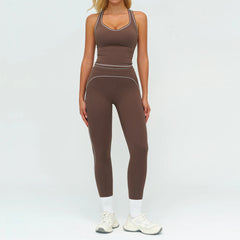 Women's 2-Piece Fitness Suit | Sports Bra & High Waist Leggings Yoga Gym Tracksuit Activewear