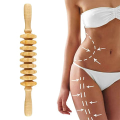 Curved Wood Therapy Massage Roller Stick
