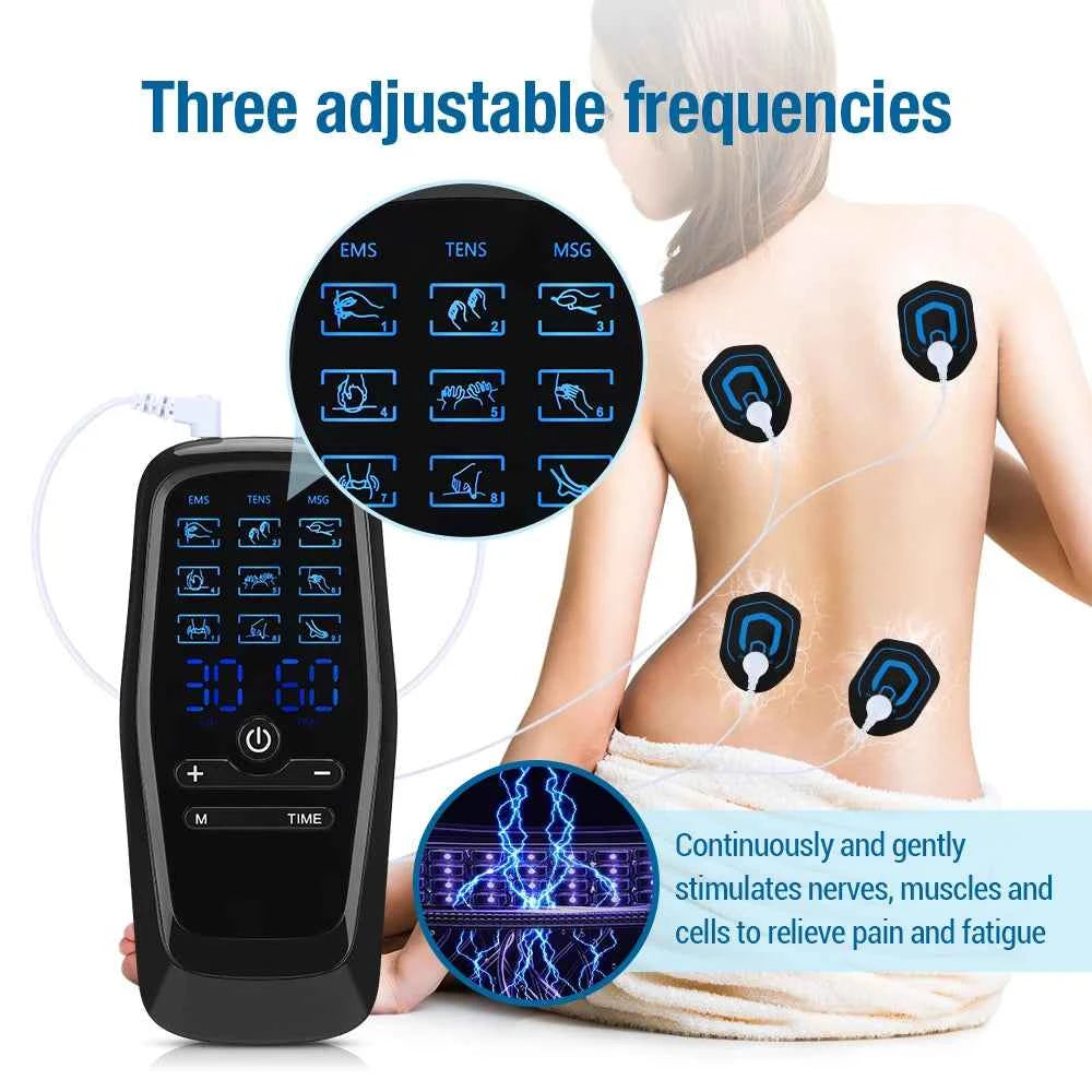 EMS & TENS Pulse Massager – 30 Level Muscle Stimulator for Full Body Relief
