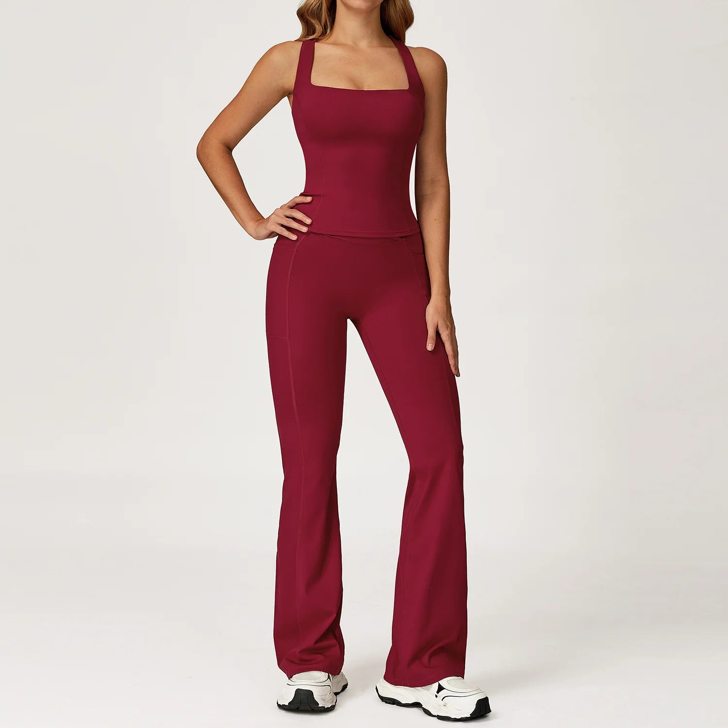 Women's 2-Piece Yoga Tracksuit | Push-Up Bra & High Waist Leggings Gym Fitness Sportswear