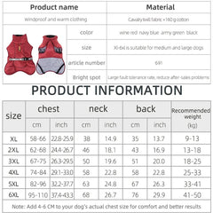 Winter Warm Windproof Dog Jacket by Snagg A Jacket