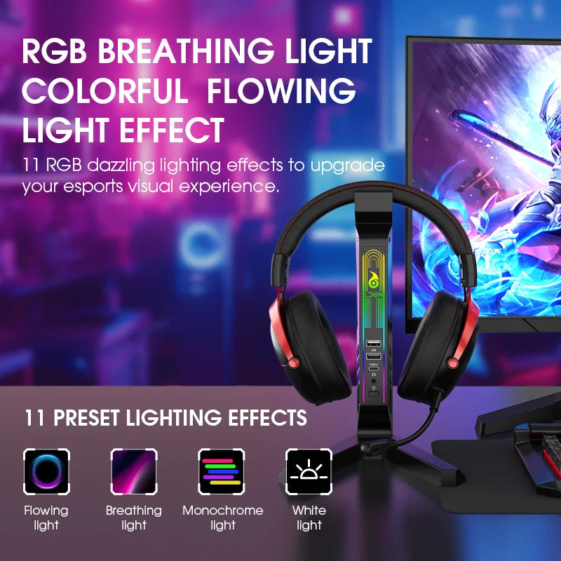 RGB Gaming Headset Stand Sound Activated LED Holder by Snagg A Headset Holder