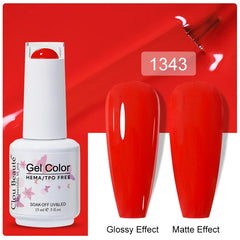 Professional 15ml HEMA & TPO Free Gel Polish – High-Performance Red & Multi Tone Semi Permanent Varnish