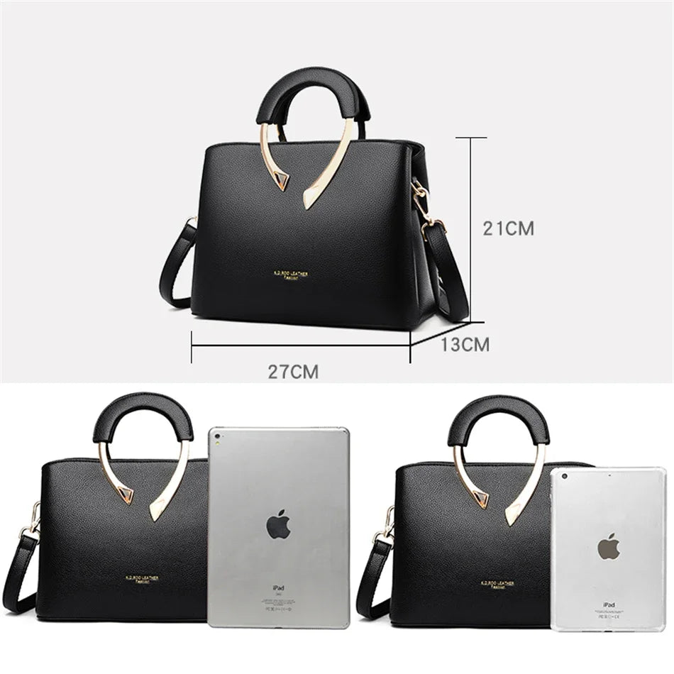 PU Leather Casual Tote Shoulder Bag