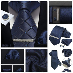 Men’s 8cm Plaid & Check Necktie with Matching Accessories