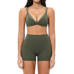 Women's 2-Piece Seamless Yoga Set | Sports Bra & High Waist Leggings Fitness Tracksuit