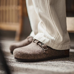 Vintage Wool Felt Mules – Men’s Autumn/Winter Slip-On Slippers by Snagg A Slipper