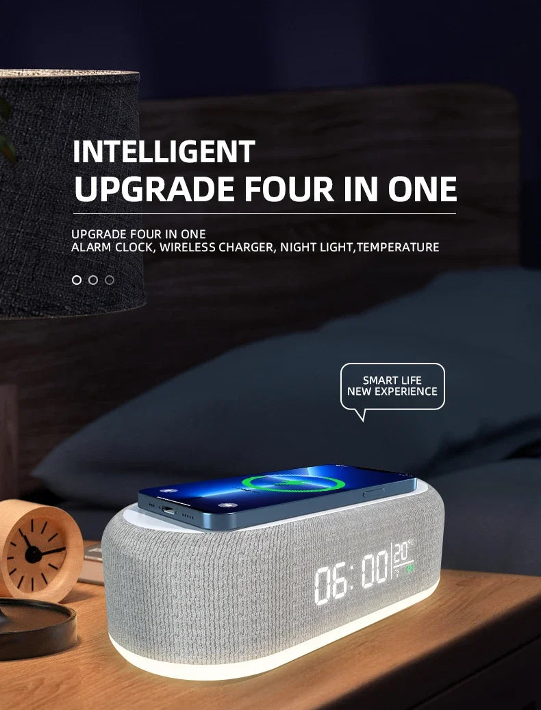 30W Wireless Chargers With Clock & Lamp Night Light by Snagg A Charging Station