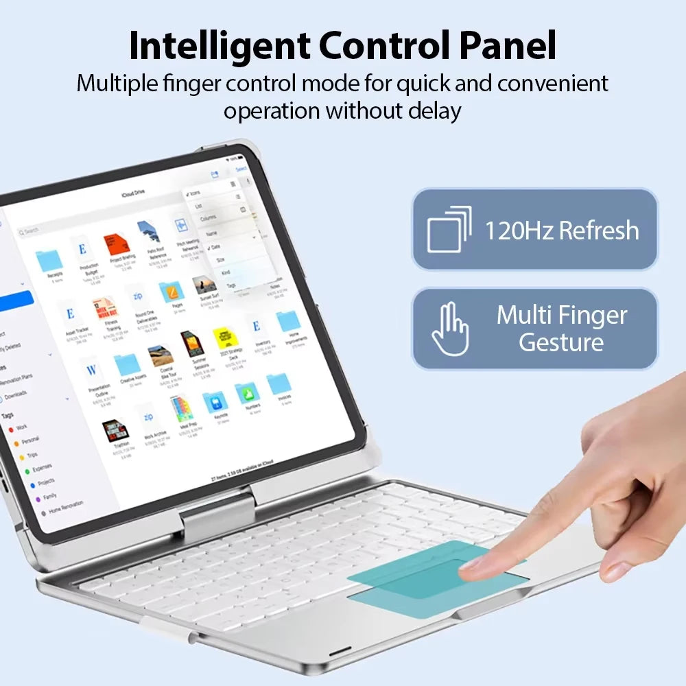 Magic Keyboard Case For iPad Air 11 13 2024 Pro 11 12.9 iPad 10.2 7/8/9th 10th Generation iPad Air 4 5 6 by Snagg A Wireless Keyboard