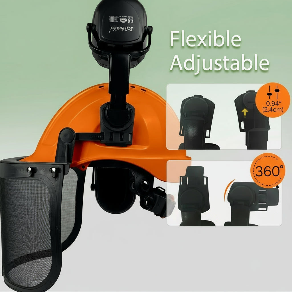 Forestry Safety Helmet With Face Shield & Ear Muffs by Snagg A Safety Helmet