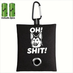 Funny "OH SH*T" Pet Waste Bag Holder | Durable Oxford Fabric Leash Dispenser