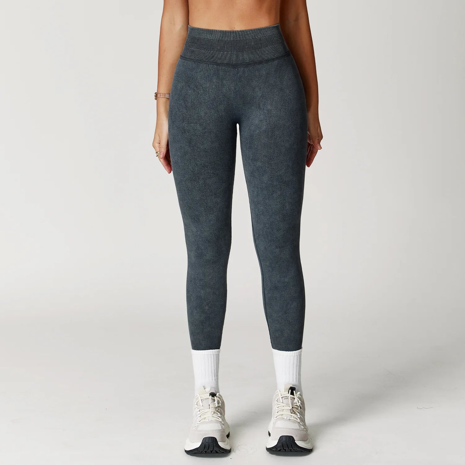 Women's High Waist Ribbed Yoga Leggings | Seamless Scrunch Bum Gym Fitness Workout Tights